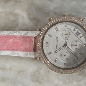 Michael Kors Women's Pink and Gold Watch